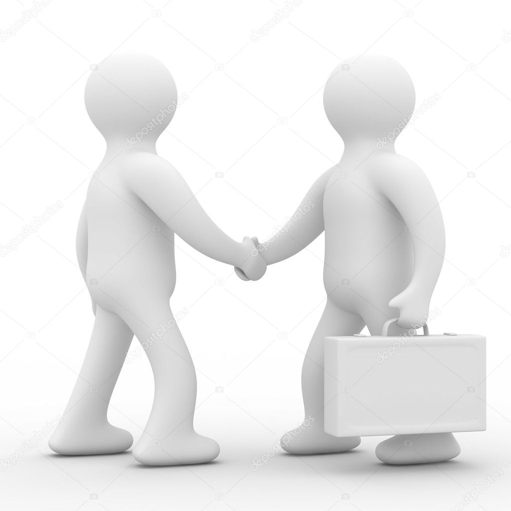 Handshake. Meeting two businessmen