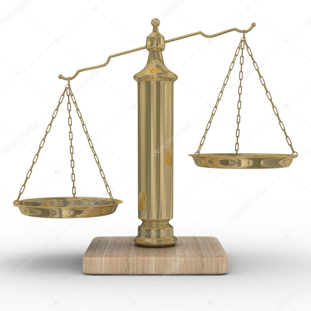 Scales justice on a white background