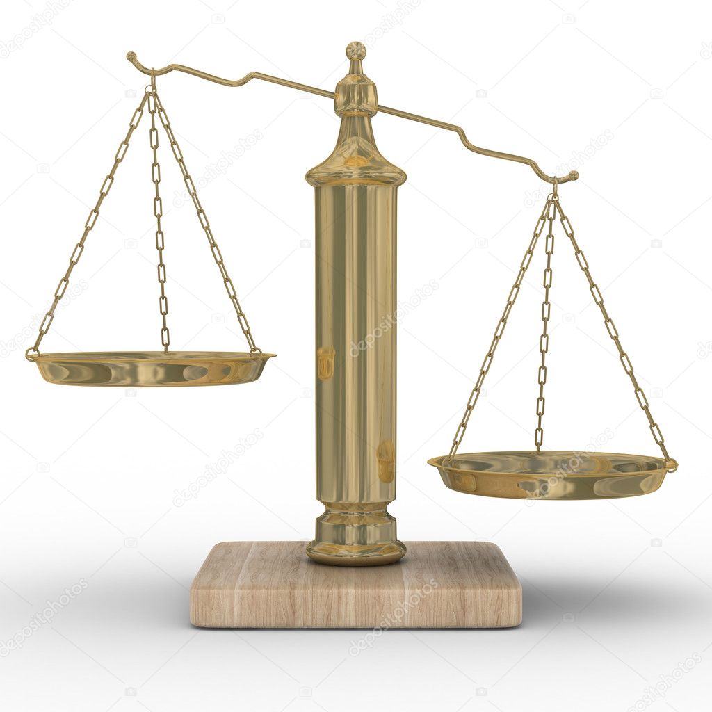 Scales justice on a white background.