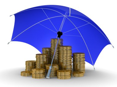 Protection of money. Isolated 3D image clipart