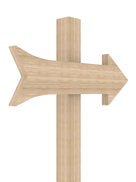 stock image Wooden directional marker on a white