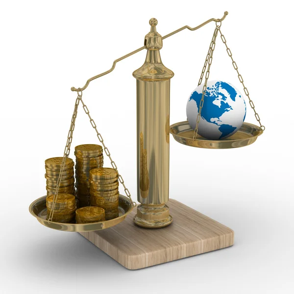 CASHES en de hele wereld op gewichten. — Stockfoto