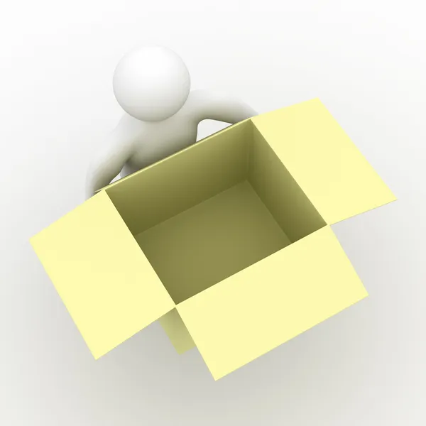 Cargador mantenga la caja vacía. Imagen 3D aislada —  Fotos de Stock