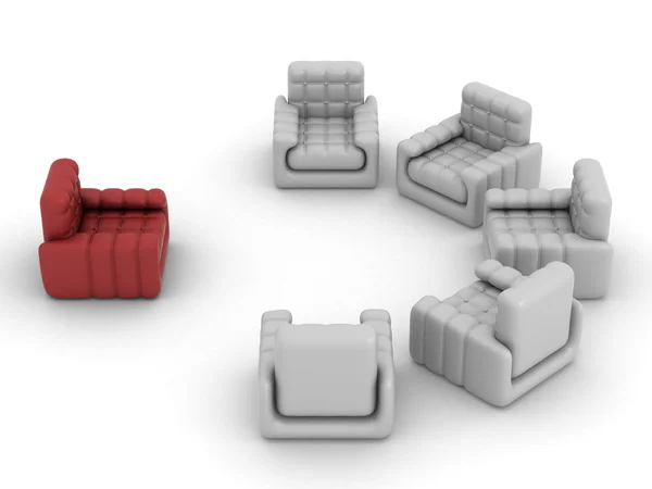 Iç bir oturma odası. 3D görüntü. — Stok fotoğraf