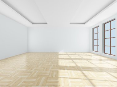Empty room. 3D image clipart