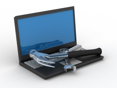 Computer technical service. Isolated 3D clipart