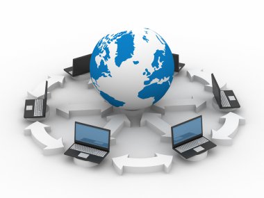 Global network the Internet. Isolated 3D clipart