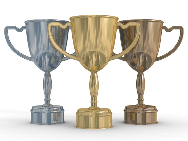 Taças do vencedor. a imagem 3D — Fotografia de Stock