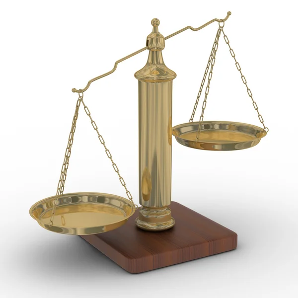 Scales justice on a white background — Stock Photo, Image