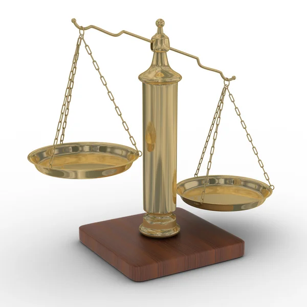 Scales justice on a white background — Stock Photo, Image