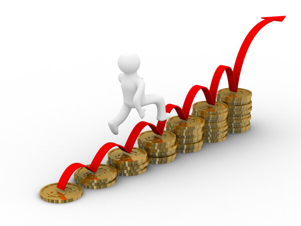 Diagram of growth. 3D image. Isolated