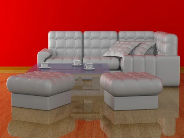 Interior of a living room. 3D image. — Stock Photo, Image