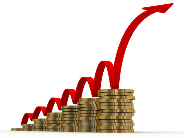 Diagram of growth. 3D image. Isolated