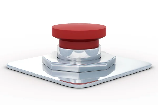 Red button on a white background. — Stock Photo, Image