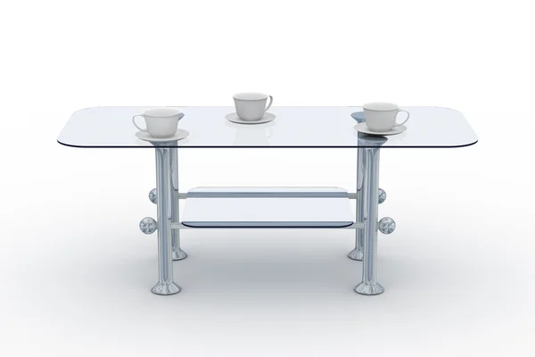 흰색 바탕에 작은 테이블 유리 — 스톡 사진