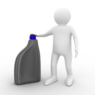 Man with oil bottle clipart