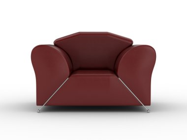 Isolated red leather armchair clipart