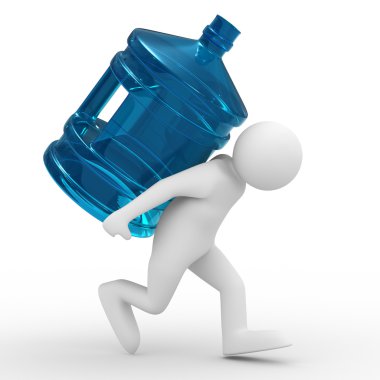 Men carry bottle on back clipart