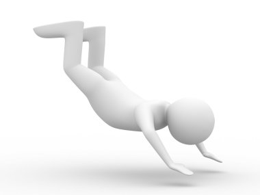 Falling man on white background clipart