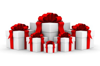 White gift box. Isolated 3D image. clipart