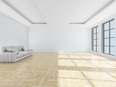 Interior of a living room. 3D image. clipart