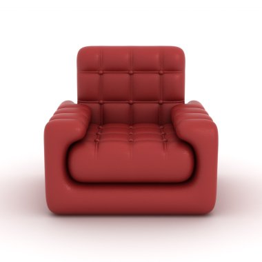 Leather armchair on a white clipart