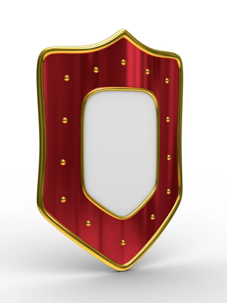 Red shield on white background — Stock Photo, Image