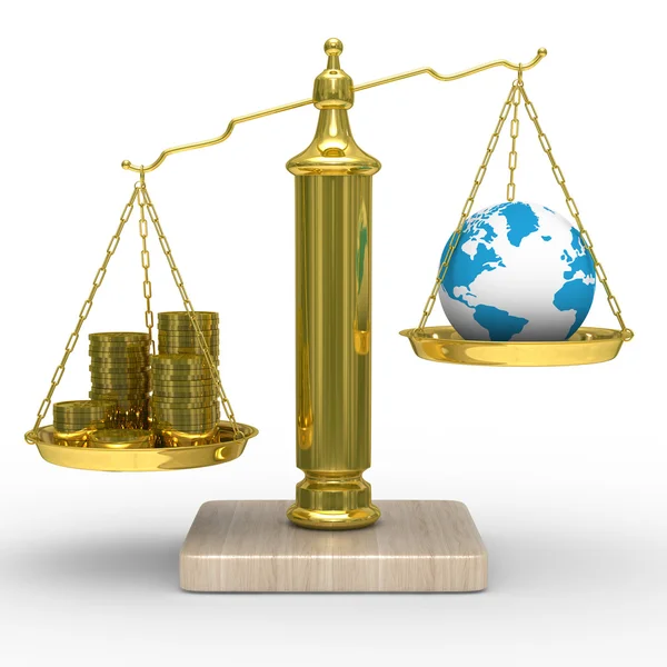 Nagrody pieniężne i świata na skale — Zdjęcie stockowe