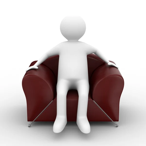 Persona sentada en sillón — Foto de Stock