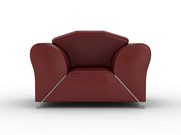 孤立的红色皮革扶手椅 — 图库照片