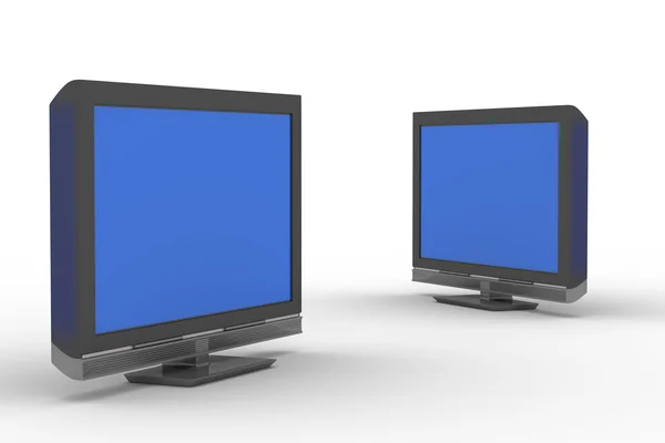 Due TV su sfondo bianco — Foto Stock