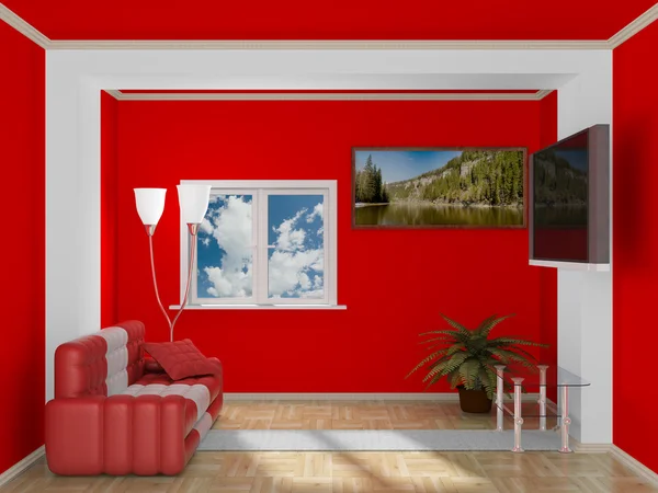 Interno di un soggiorno. Immagine 3D . — Foto Stock