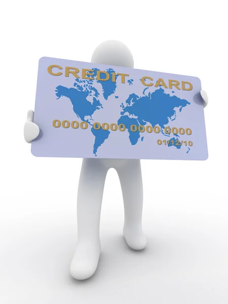 Forretningsmann med kredittkort – stockfoto