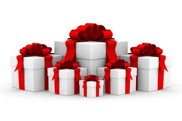 Caja de regalo blanca. Imagen 3D aislada . —  Fotos de Stock