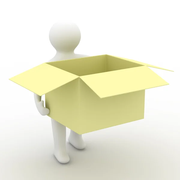 Cargador mantenga la caja vacía. Imagen 3D aislada —  Fotos de Stock