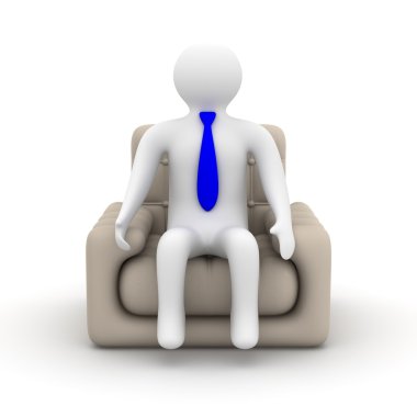 Businessman sitting in an armchair clipart