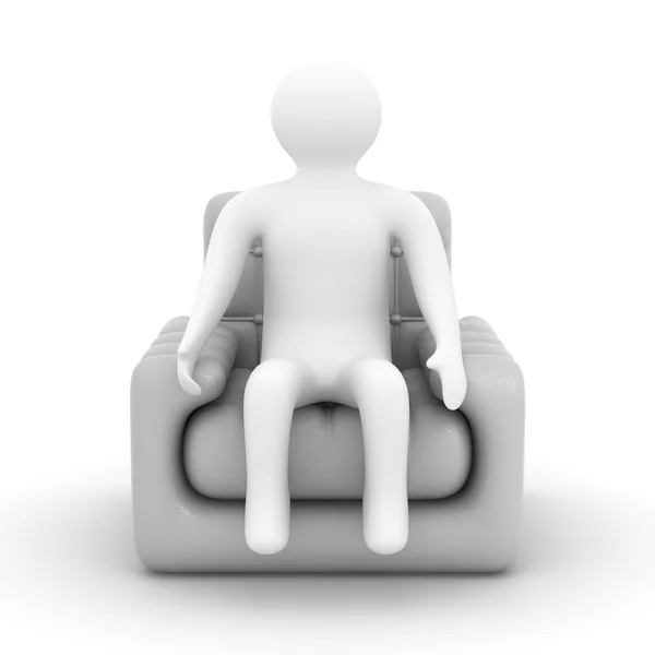 Person sitting in an armchair — Stock Photo, Image