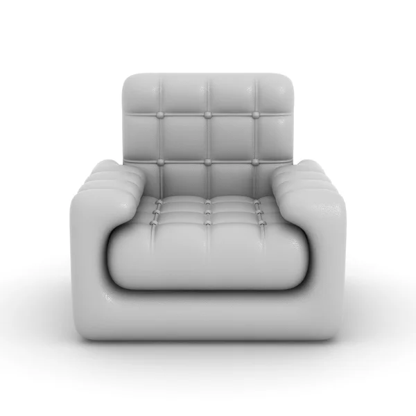 白い背景の上の革肘掛け椅子 — ストック写真
