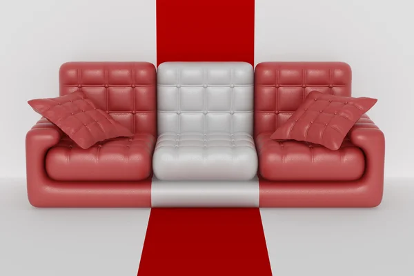 Geïsoleerde lederen sofa. een interieur — Stockfoto