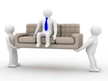 Two loaders bear a sofa clipart