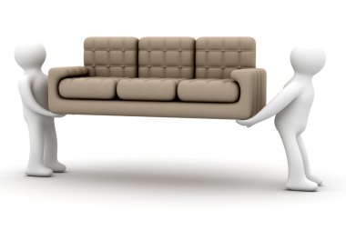 Loaders transfer a sofa clipart