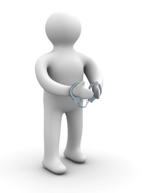 Criminal chained in handcuffs clipart