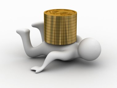 Financial crisis. Isolated 3D image clipart