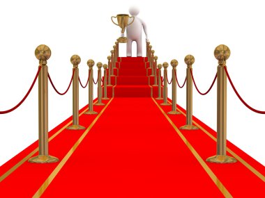 Winner on a red carpet path clipart