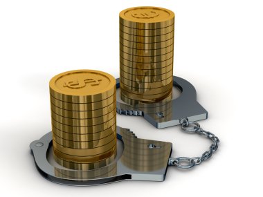 Arrest of money. Isolated 3D image clipart