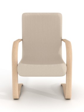 Leather armchair on a white background clipart