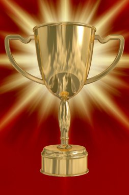 Gold cup of the winner. the 3D image. clipart