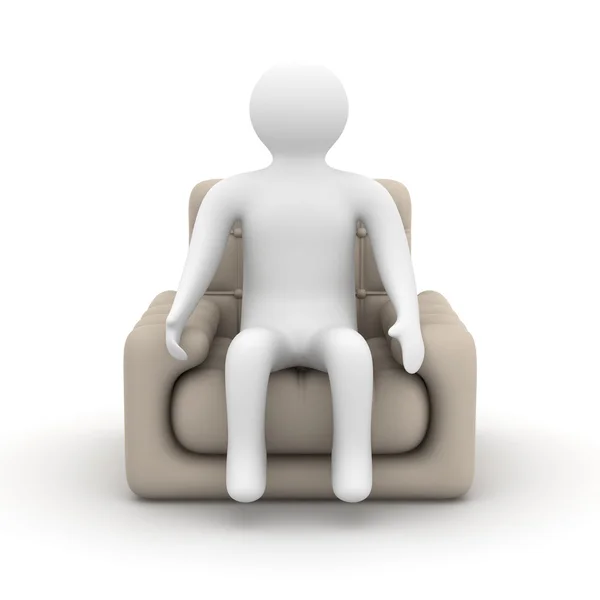 Persona sentada en un sillón — Foto de Stock