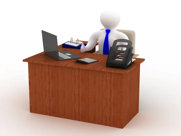 Businessman behind a desktop — Stock Photo, Image