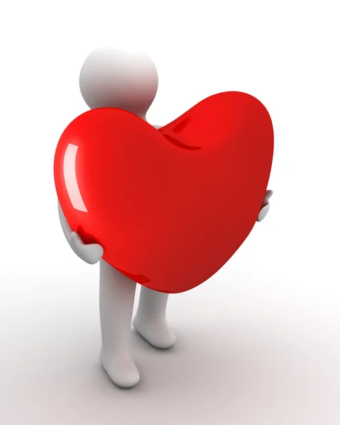 Herz in einem Geschenk. isoliertes 3D-Bild. — Stockfoto